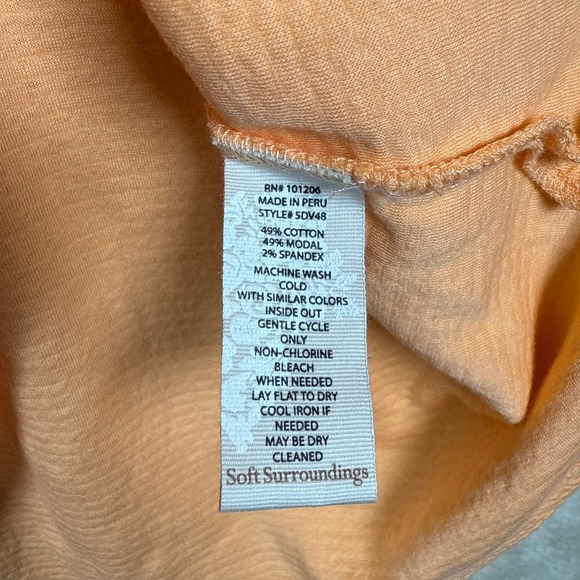 Soft Surroundings Cowl Neck Top 1X Peach Orange Textured Long Sleeve - Picture 4 of 8